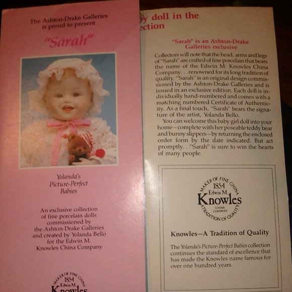 Sarah by Yolanda Bello 1987 Edwin M Knowles - Picture 5 of 15